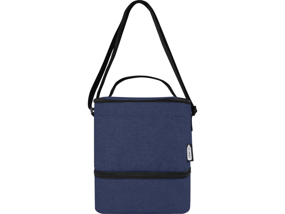 Tundra, сумка-холодильник из переработанного PET-пластика, для обеда, на 9 банок - Heather navy, темно-синий