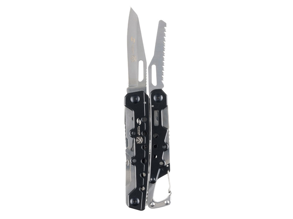 Мультитул Stinger, 105x40 мм, 12 функций, сталь, чёрно-серебристый, в комплекте нейлоновый чехол, черный, серебристый