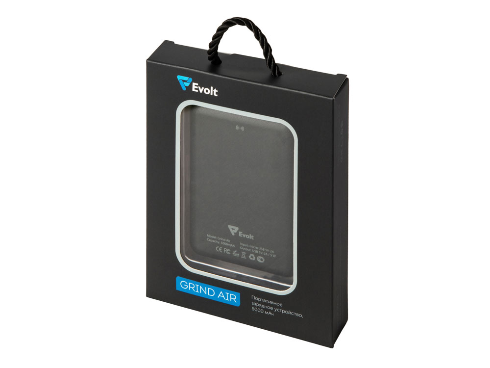 Беспроводной внешний аккумулятор Grind Air v. 2, 5000 mAh (черный)