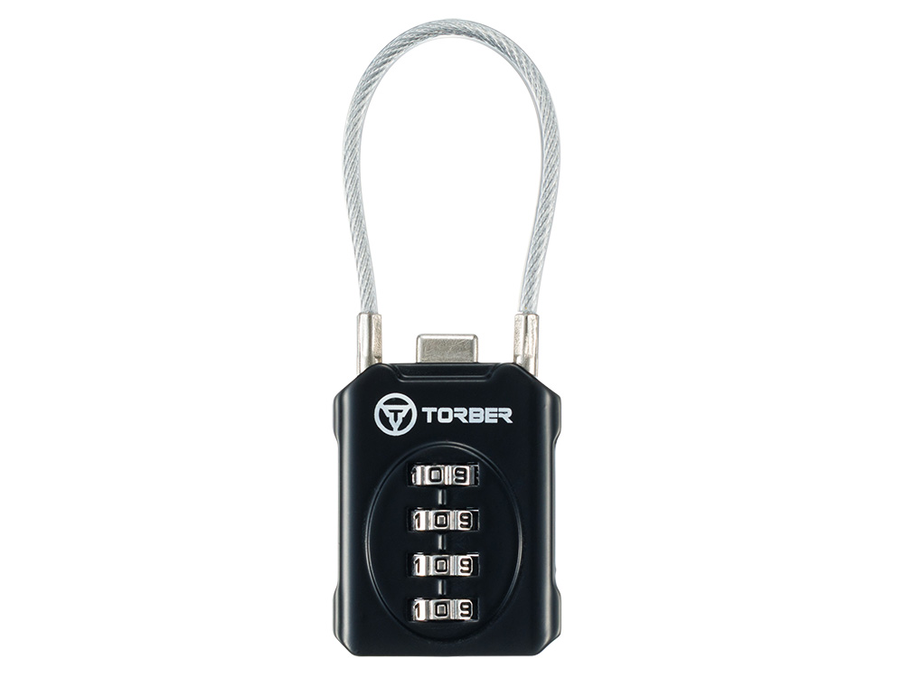 Замок кодовый TORBER, черный, цинковый сплав, 3 x 1,4 x 8 см