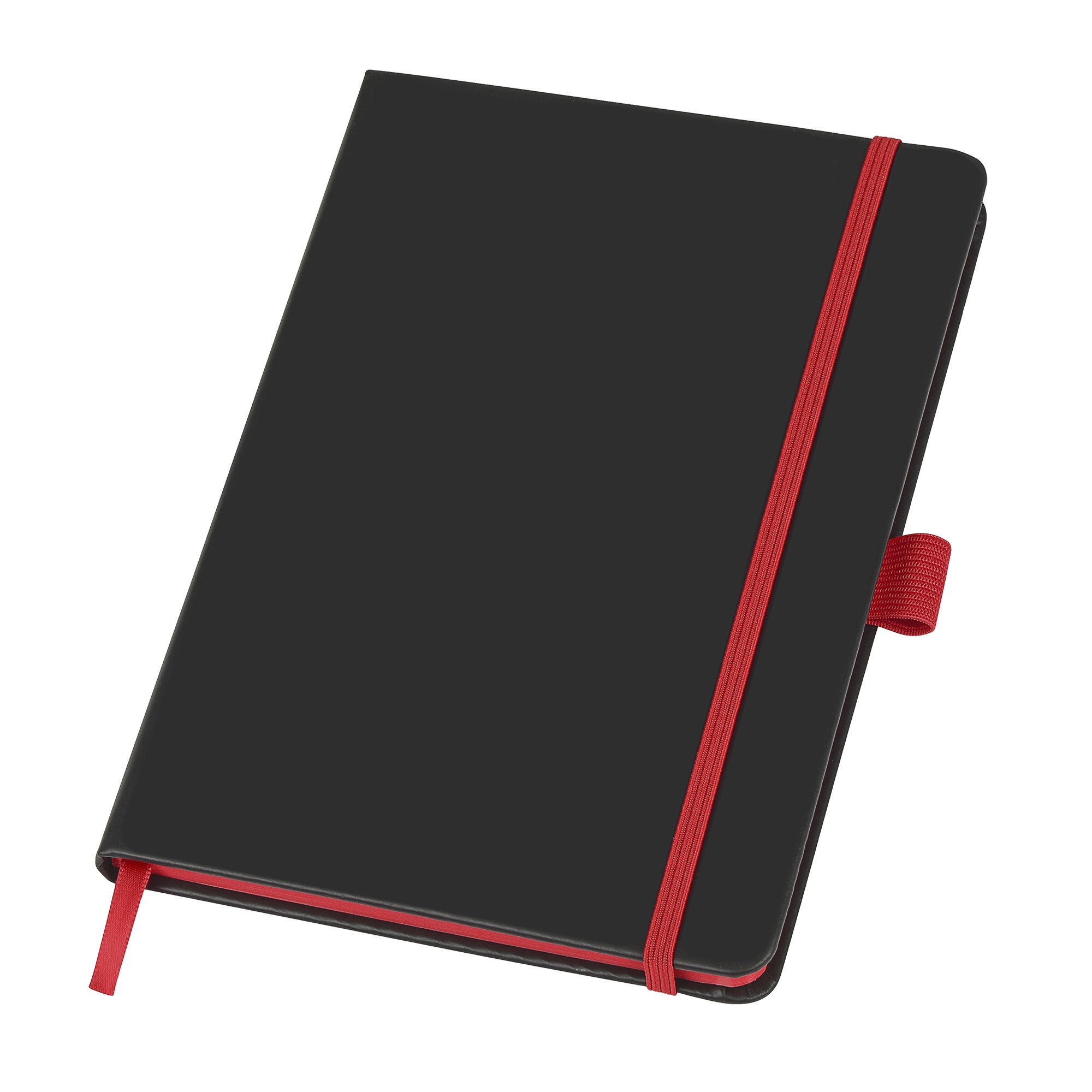 Блокнот ColorNote Black, твердая обложка A5, 80 листов, черный с красным, черный, красный, красный