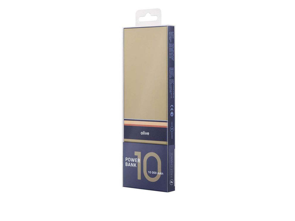 Внешний аккумулятор Rombica NEO ARIA Olive, 10000мАч, Soft-touch, PD, QCharge, Type-C, оливк/синий, оливковый, синий