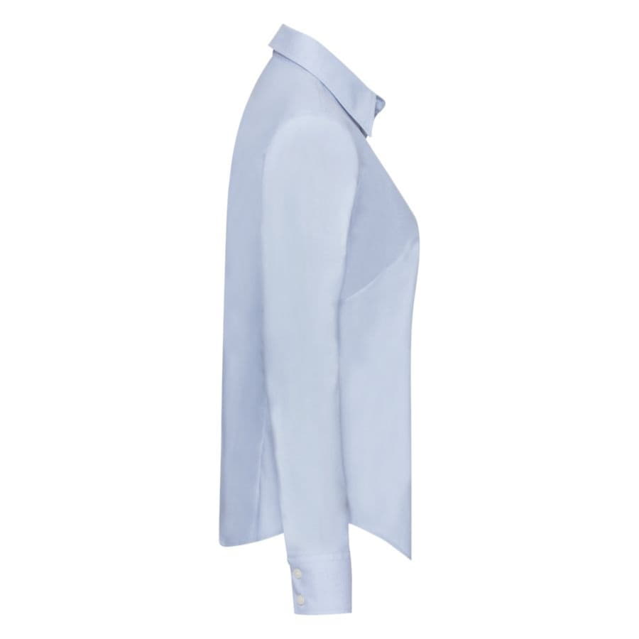 Рубашка "Lady-Fit Long Sleeve Oxford Shirt", светло-голубой, 70% х/б, 30% п/э, 135 г/м2
