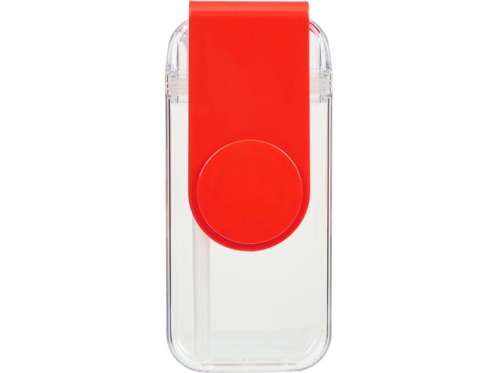 Бутылка для воды JUICY DRINK BOX, красный (Р), прозрачный, красный