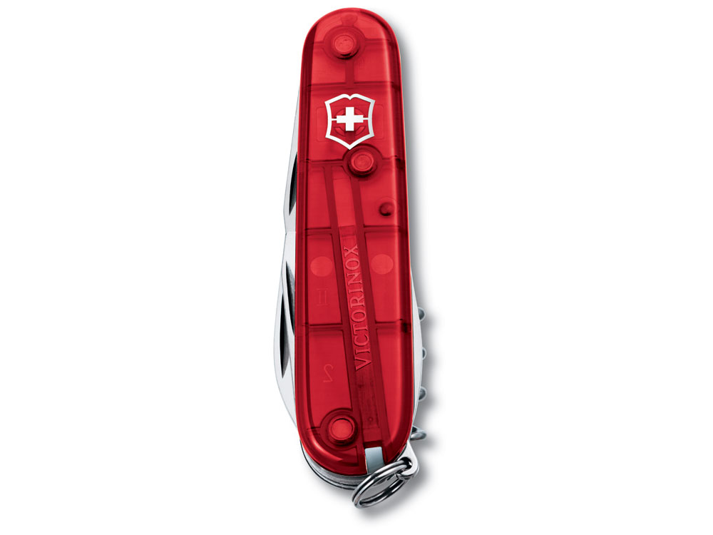 Нож перочинный VICTORINOX Spartan, 91 мм, 12 функций, полупрозрачный красный, красный прозрачный