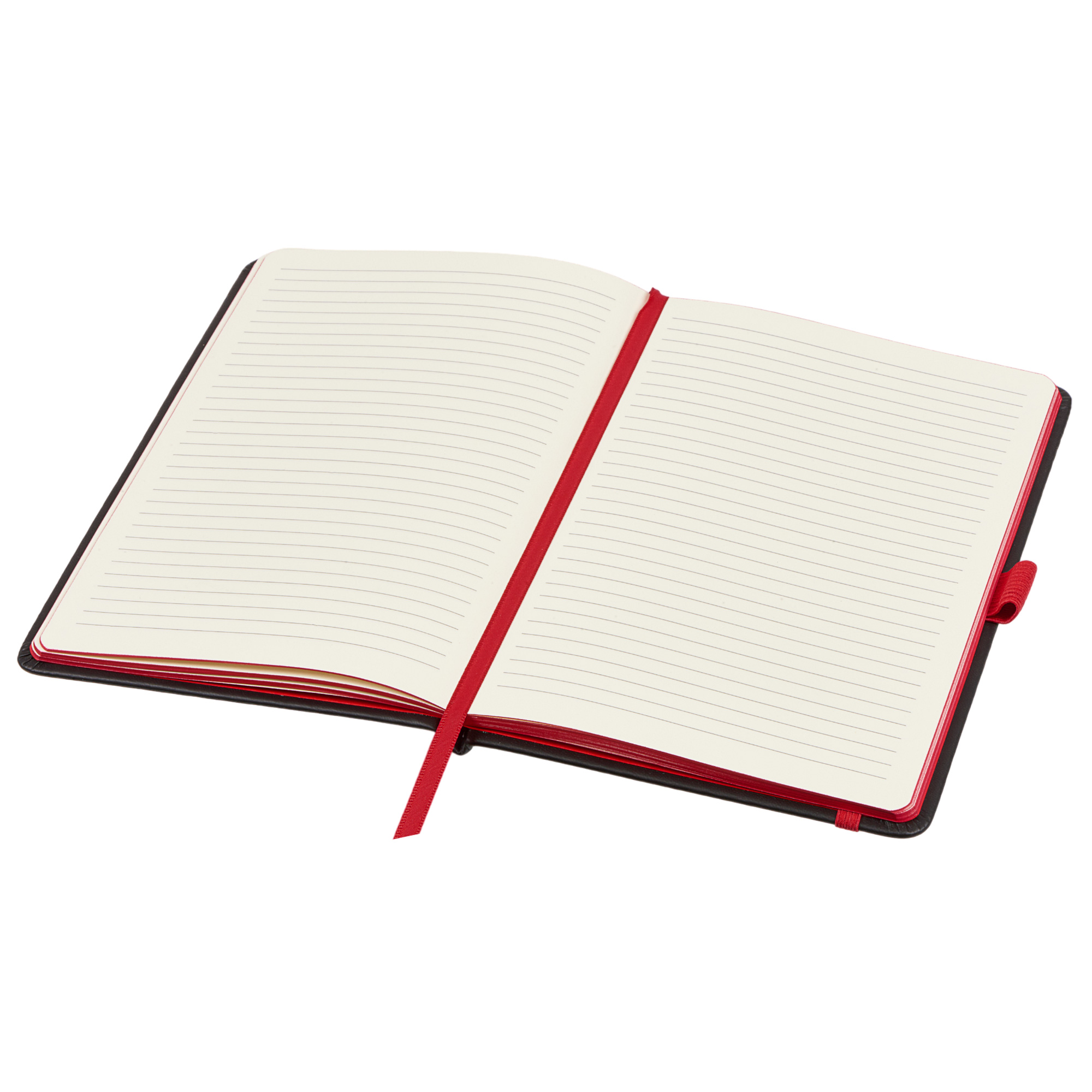 Блокнот ColorNote Black, твердая обложка A5, 80 листов, черный с красным, черный, красный, красный