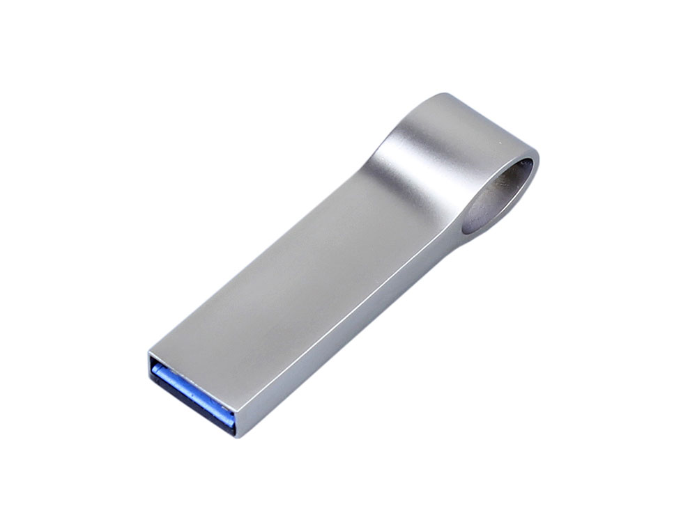 USB 2.0-флешка на 8 Гб с мини чипом, компактный дизайн, боковое отверстие для цепочки, серебристый