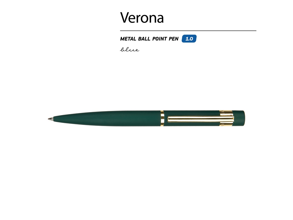 Ручка шариковая автоматическая BrunoVisconti VERONA цвет корпуса зеленый, soft-touch, 1 мм, синяя