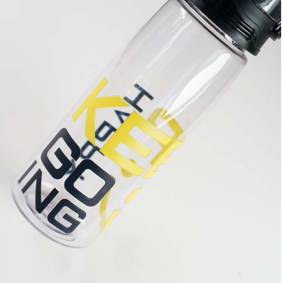 Бутылка для воды FLASK, Круговая УФ печать, 800 мл; 25,2х7,7см, прозрачный, пластик