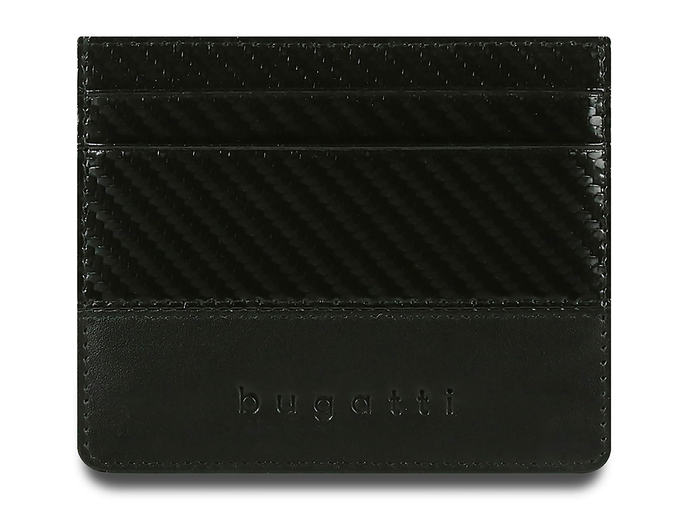 Портмоне для кредитных карт BUGATTI КОМЕТА | COMET, с защитой данных RFID, черное, натуральная воловья кожа, 10,2х0,2х8,2 см