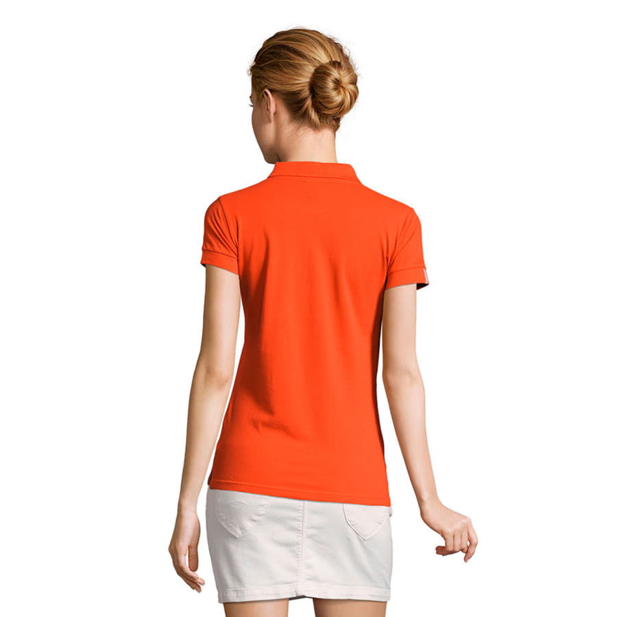 Поло "Portland Women", оранжевый, серый, 100% х/б, 200г/м2