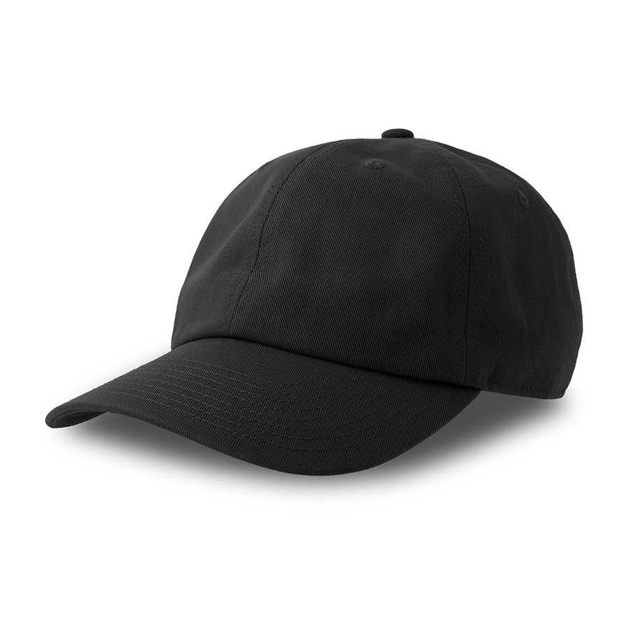 Бейсболка "DAD HAT-S", 6 клиньев, металлическая застежка, чёрный, 80% хлопок, 20% переработнный хлопок, 270 г/м2