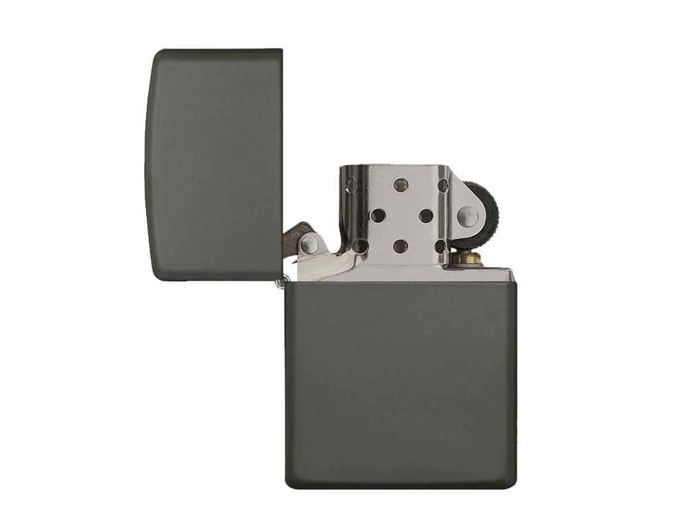 Зажигалка ZIPPO Classic с покрытием Green Matte, латунь/сталь, зелёная, матовая, 38x13x57 мм, зеленый