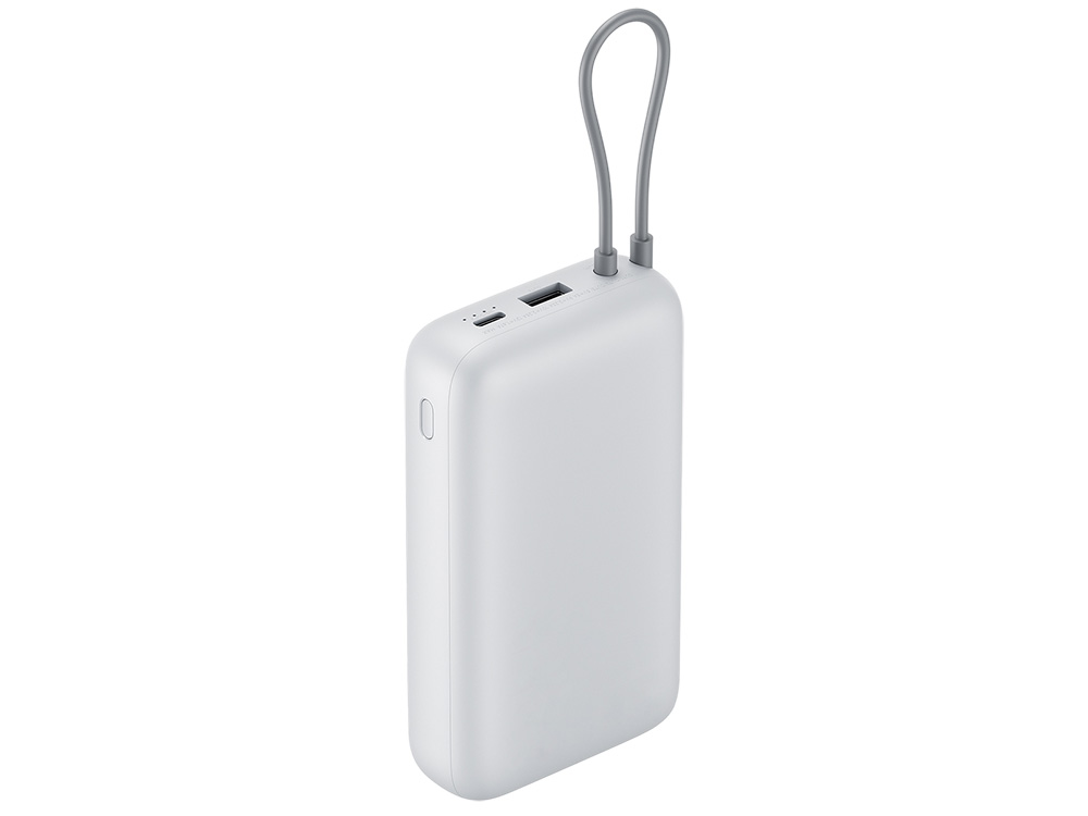 Внешний аккумулятор с встроенным кабелем Xiaomi Power Bank 20000mAh (Integrated Cable) GL Light Gray, светло-серый