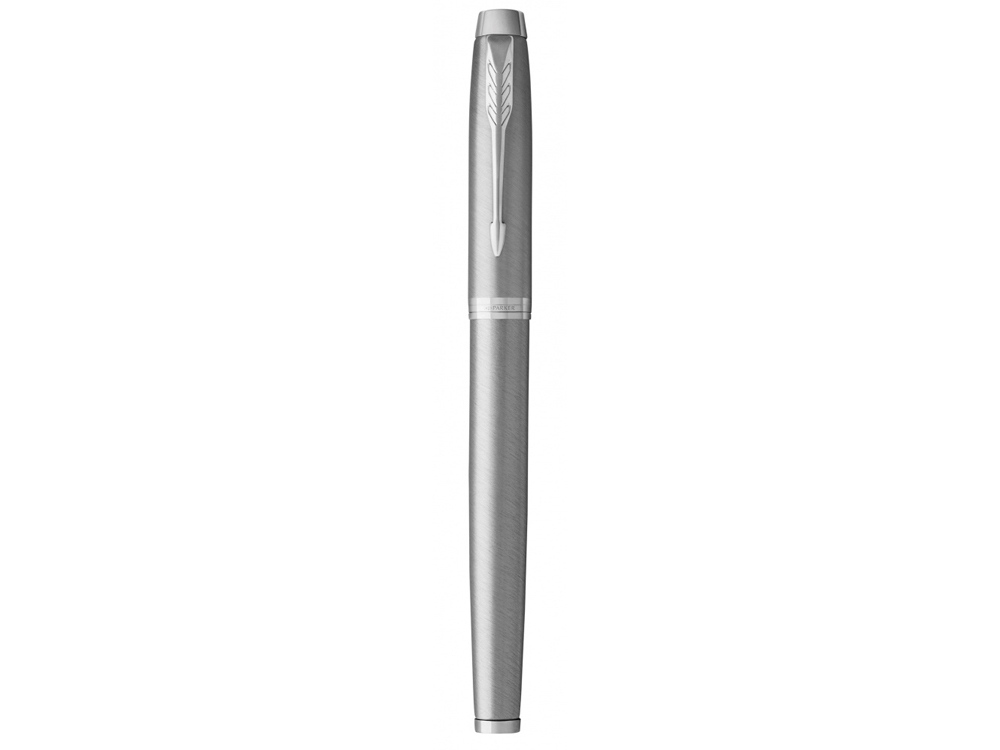 Ручка-роллер Parker IM Stainless Steel CT, стержень: F, цвет чернил: black, в подарочной упаковке, серебристый, черный