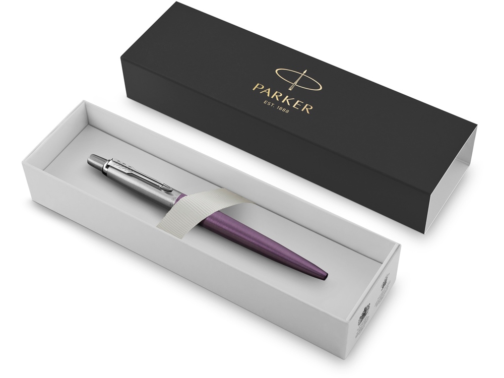 Шариковая ручка Parker Jotter Essential, Victoria Violet CT, стержень: Mblue, фиолетовый, серебристый