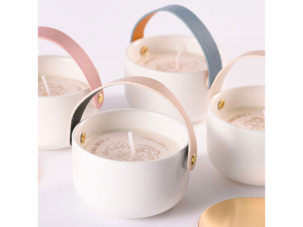 Свеча Valerie Concept с крышкой CNDL 5 PINK, белый/розовый, белый, розовый