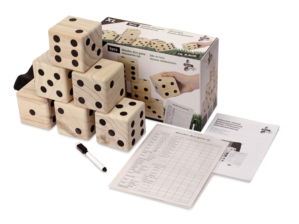 Деревянная игра в кости, XL Dice (натуральный)