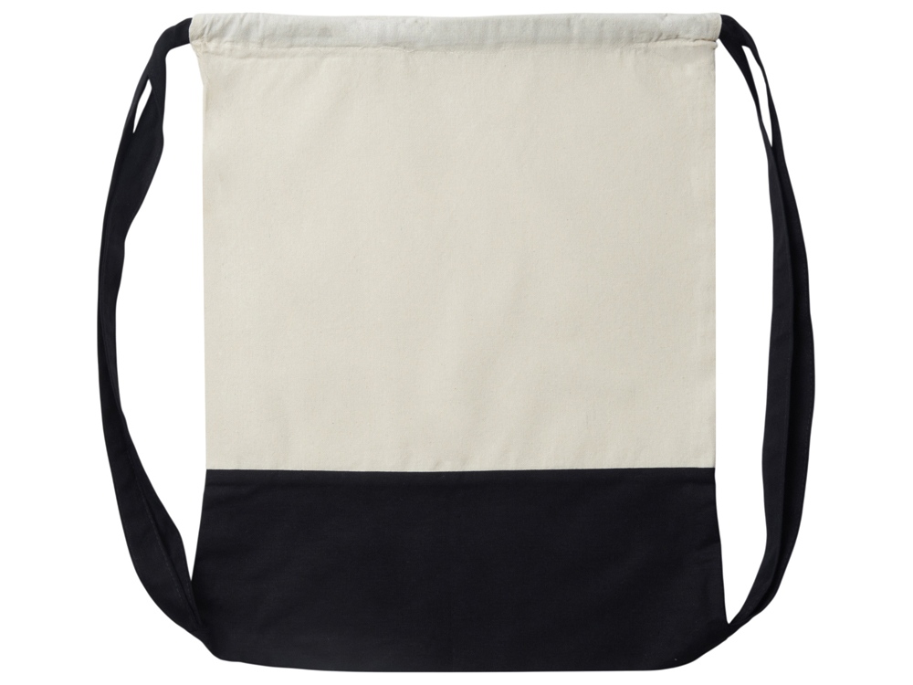 Рюкзак-мешок Cotton из хлопка 170 г, натуральный/черный, натуральный, черный
