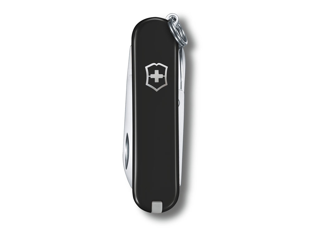 Нож-брелок VICTORINOX Classic SD Colors Dark Illusion, 58 мм, 7 функций, чёрный, черный