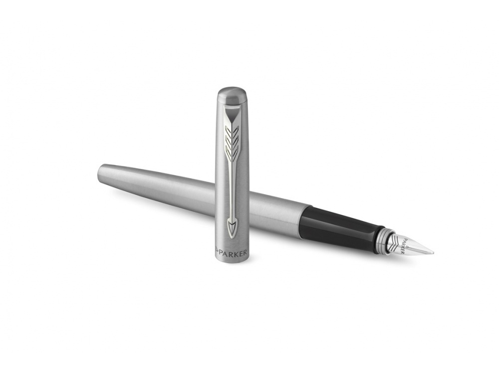 Перьевая ручка Parker Jotter Stainless Steel CT, Mblue, серебристый