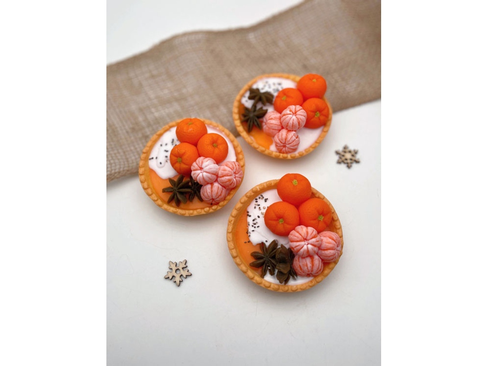 Мыло ручной работы Тарталетка с мандаринами (оранжевый)