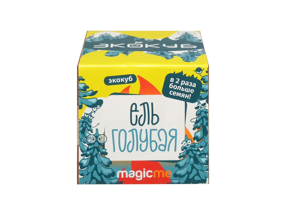 Набор для выращивания Экокуб Magicme Ель Голубая, желтый