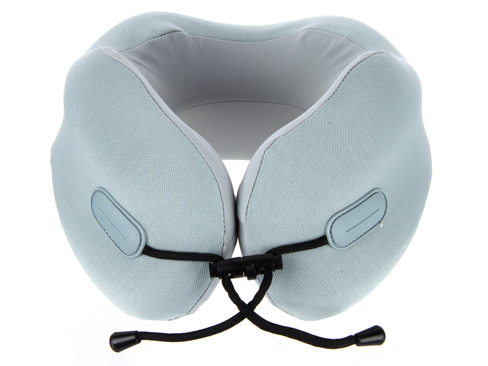 Подушка для путешествий с эффектом памяти Memo Pillow PRO M/L English Blue, голубой, серый