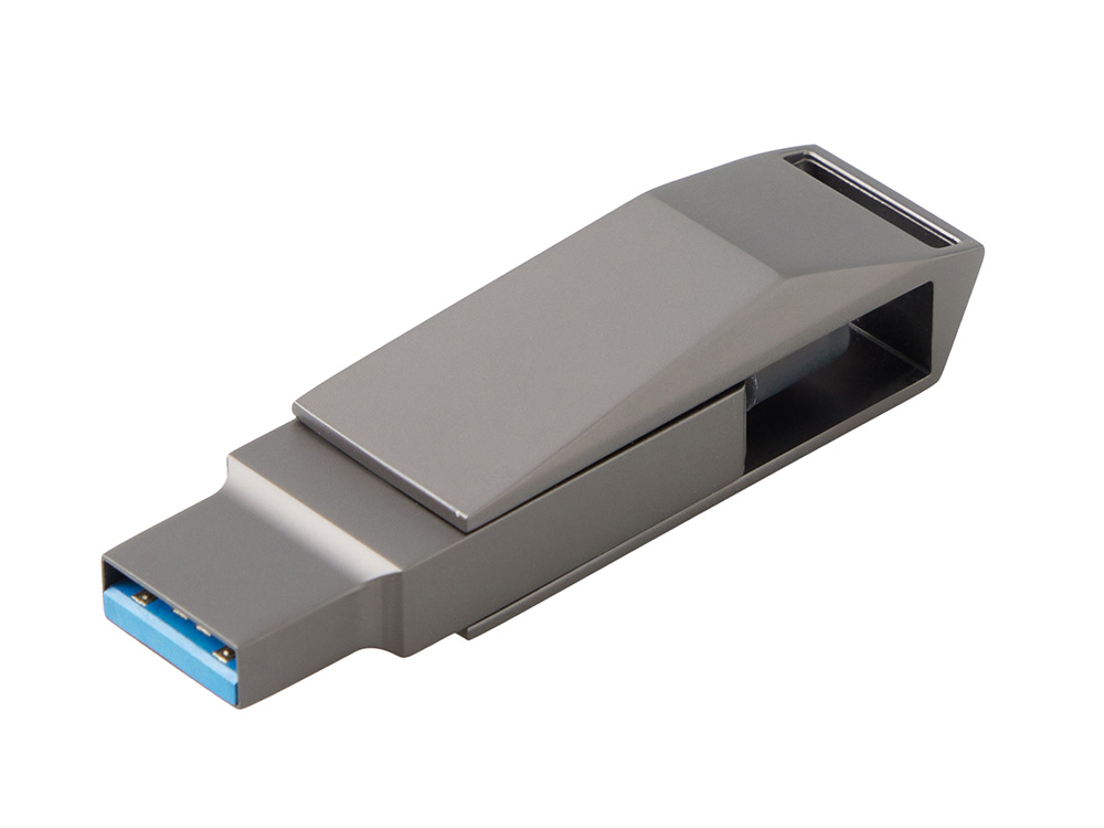 Флешка 64 ГБ USB Type-C и USB 3.0 Тесла (темно-серый)
