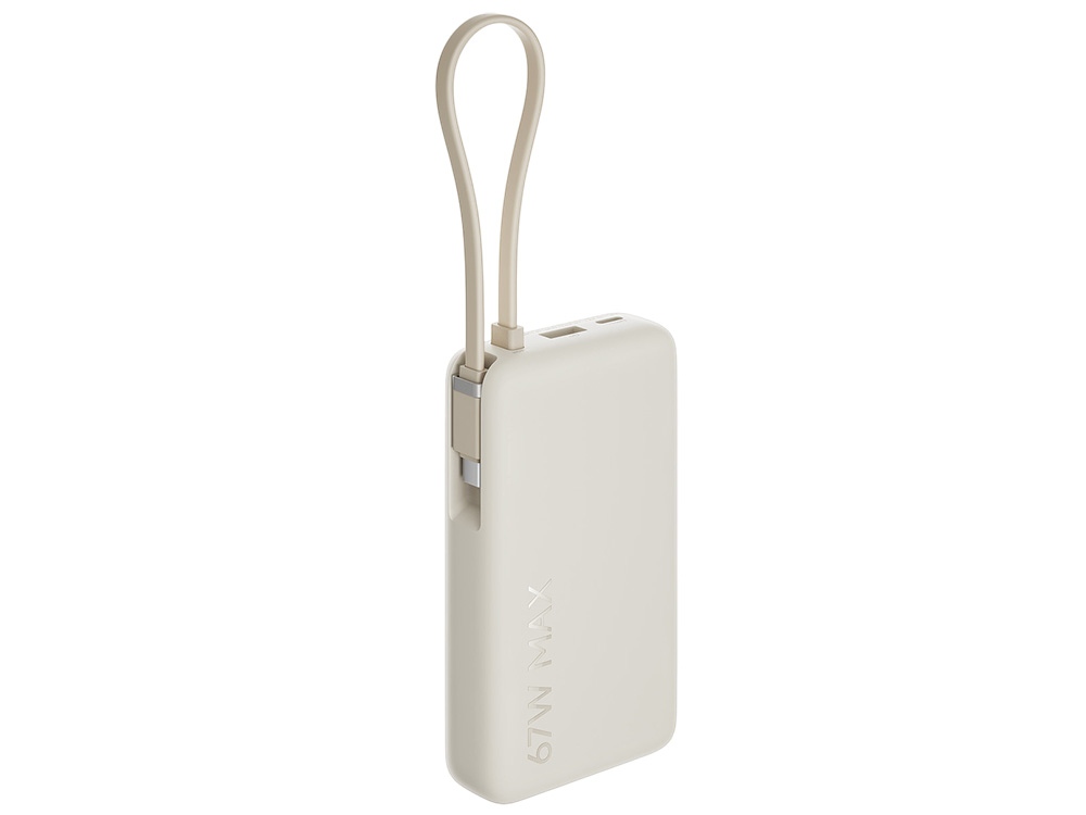 Внешний аккумулятор со встроенным кабелем Xiaomi 67W Power Bank 10000 (Integrated Cable) Tan, бежевый