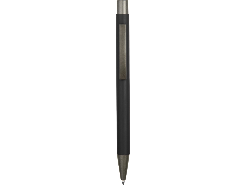 Ручка металлическая soft touch шариковая Tender, черный/серый, черный, серый