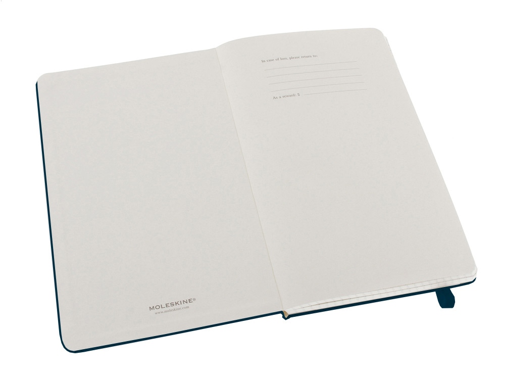 Записная книжка Moleskine Classic (в клетку) в твердой обложке, Large (13х21см), голубой сапфир, синий