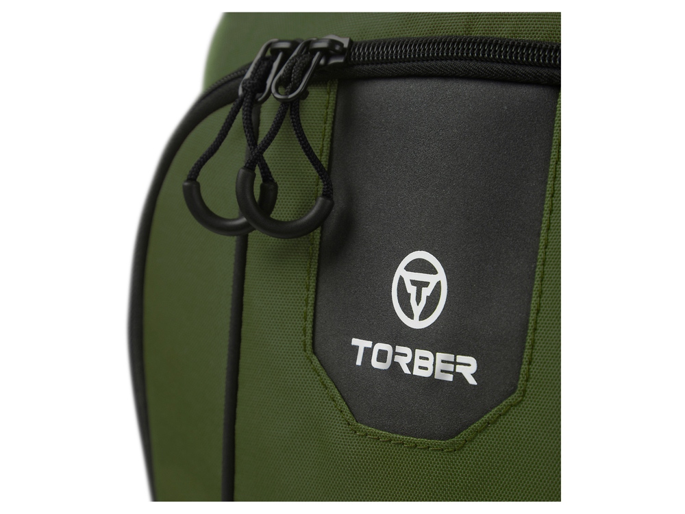 Рюкзак TORBER РАКЕТА с отделением для ноутбука 15,6, зеленый, полиэстер 600D, 46 х 30 x 13 см