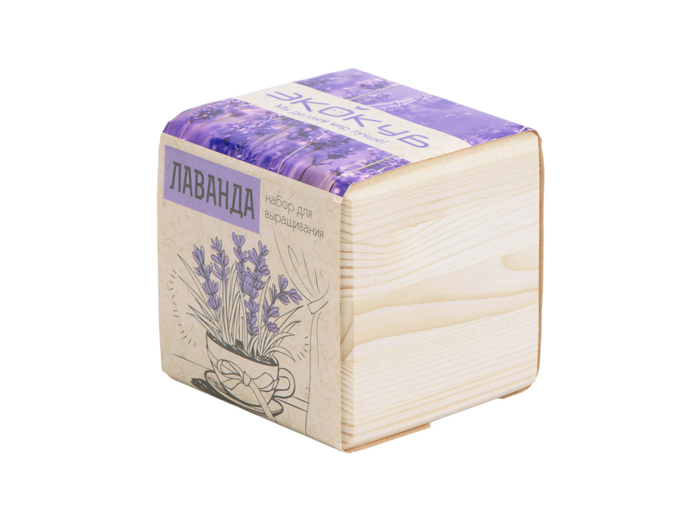 Набор для выращивания Экокуб Classic Лаванда, бежевый