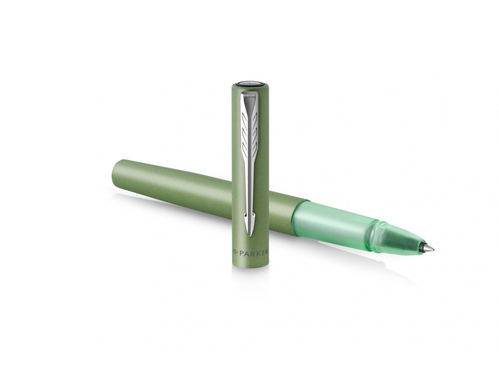 Ручка-роллер Parker Vector XL Green CT, цвет чернил black, стержень: F, в подарочной упаковке., зеленый, серебристый