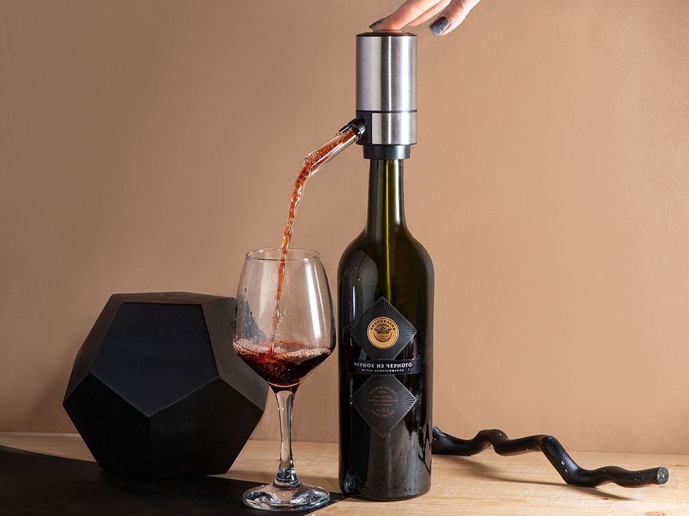 Электрический аэратор-диспенсер для вина Wine delight (серебристый)
